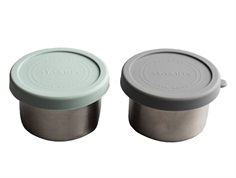 AYA&IDA snack container dark grey/mint green 100ml (2-pack)